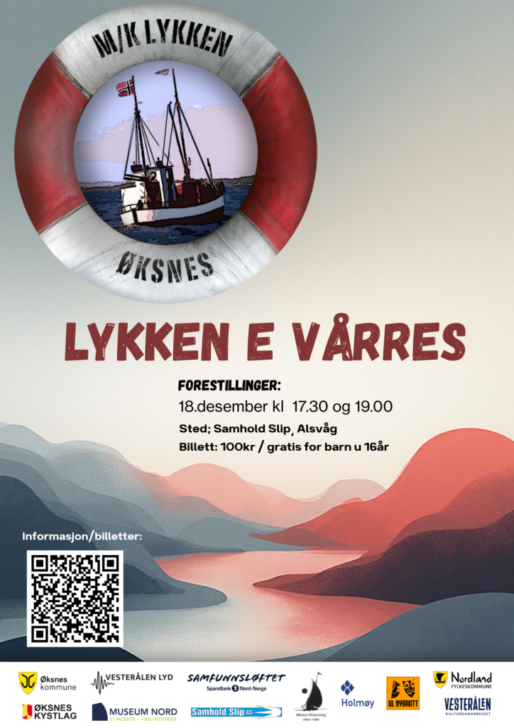 Plakat til forestillinga "Lykken e vårres" 2025